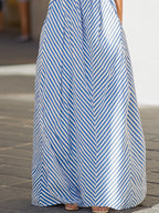 Marina | Striped Halter Neck Maxi Dress oaklynwear