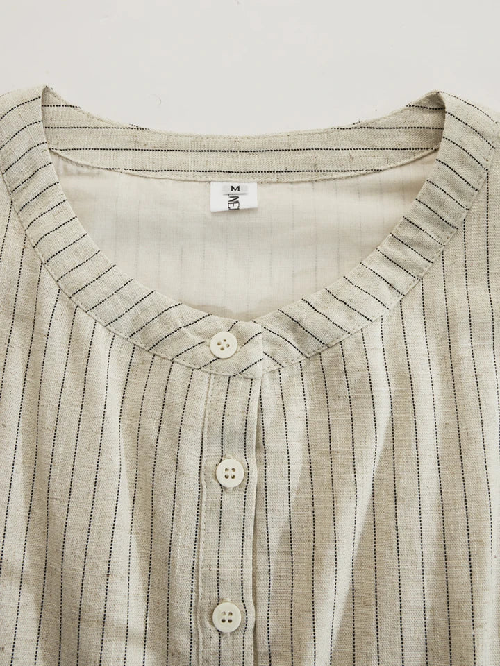 Frances | Striped Button-Down Midi Dress oaklynwear