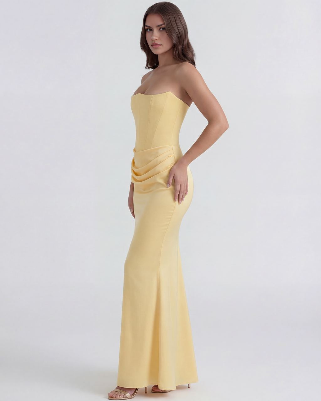 Rosalind | Strapless Corset Maxi Dress oaklynwear