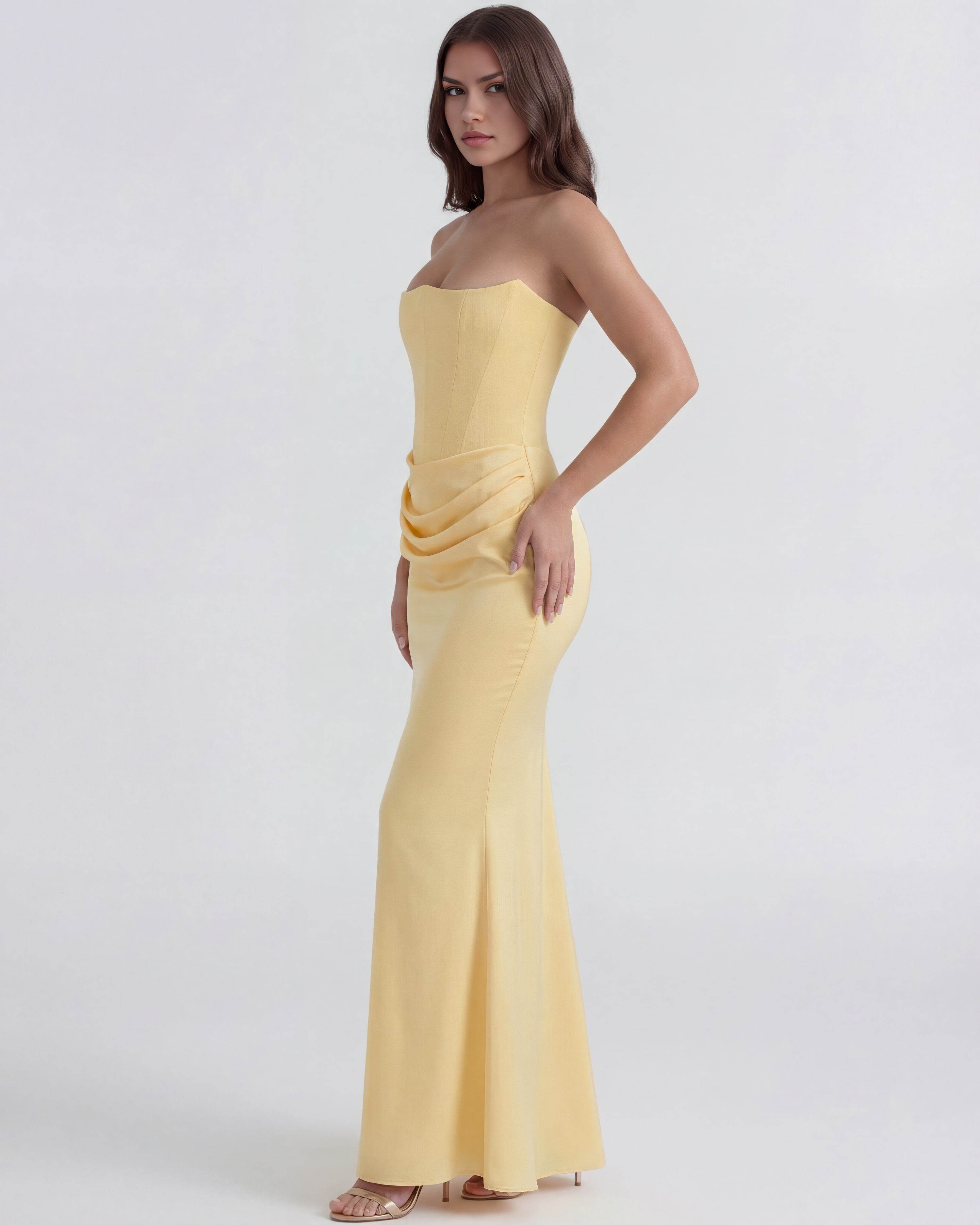 Rosalind | Strapless Corset Maxi Dress oaklynwear
