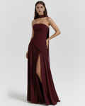 Serena | Lace-Up Corset Chiffon Maxi Dress oaklynwear