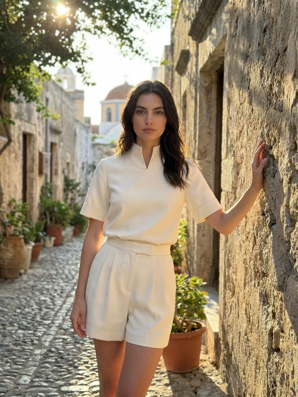 Vera | Stand Collar Structured Blouse oaklynwear