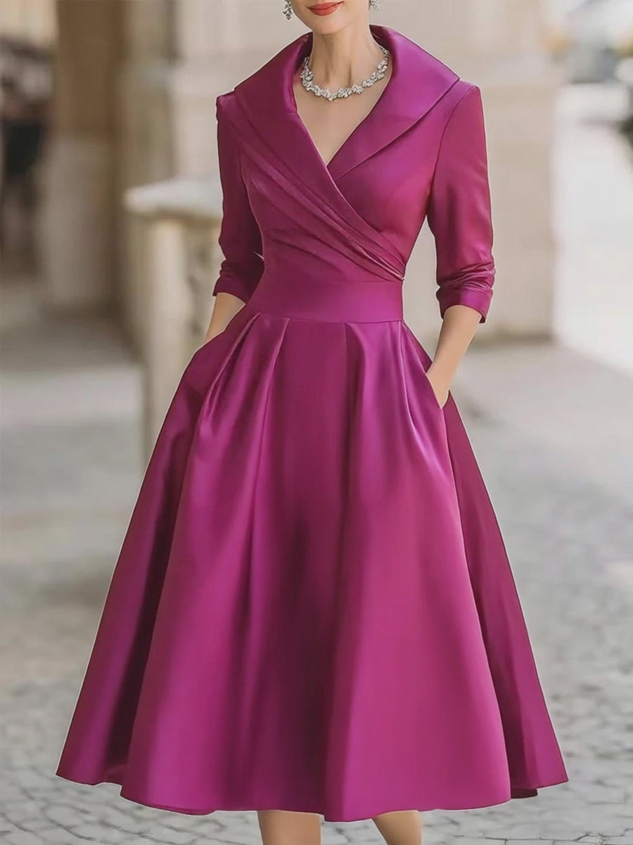 Victoria | Women's Satin Midi Dress oaklynwear