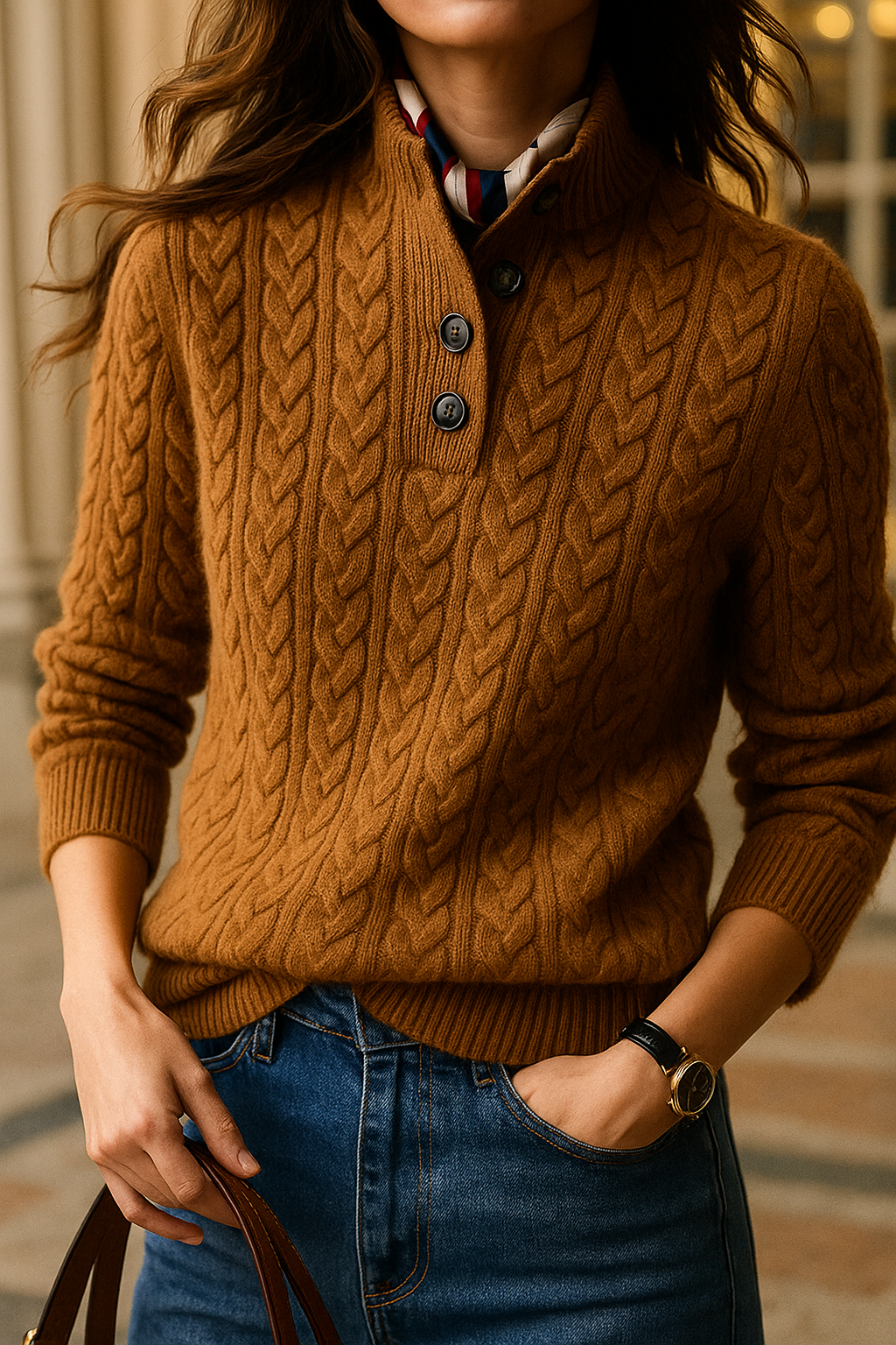 Arden Button-Up Cashmere Sweater oaklynwear