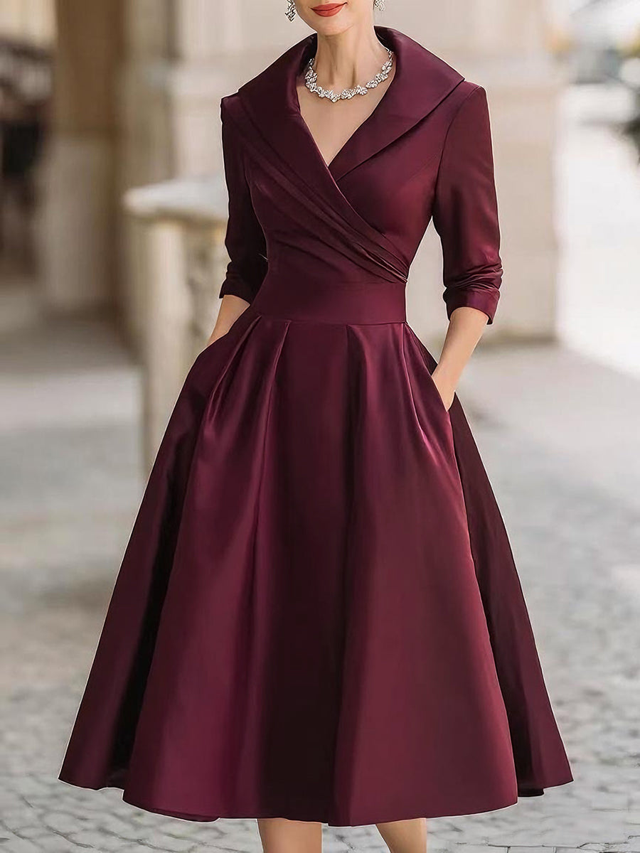Victoria | Women's Satin Midi Dress oaklynwear