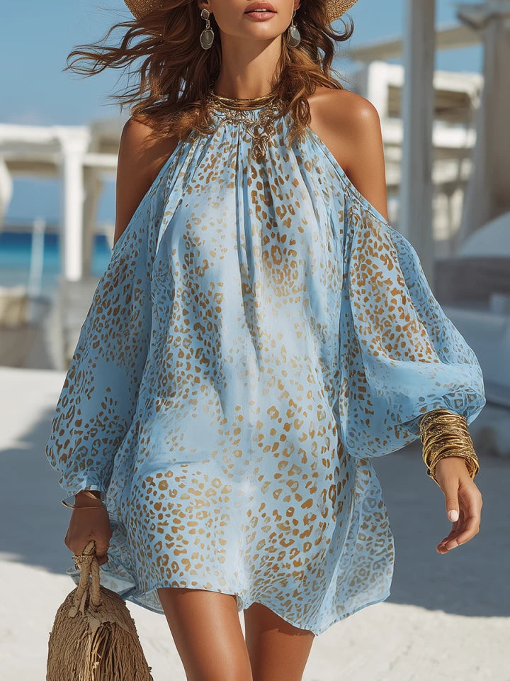 Colette | Leopard Print Off-Shoulder Mini Dress oaklynwear