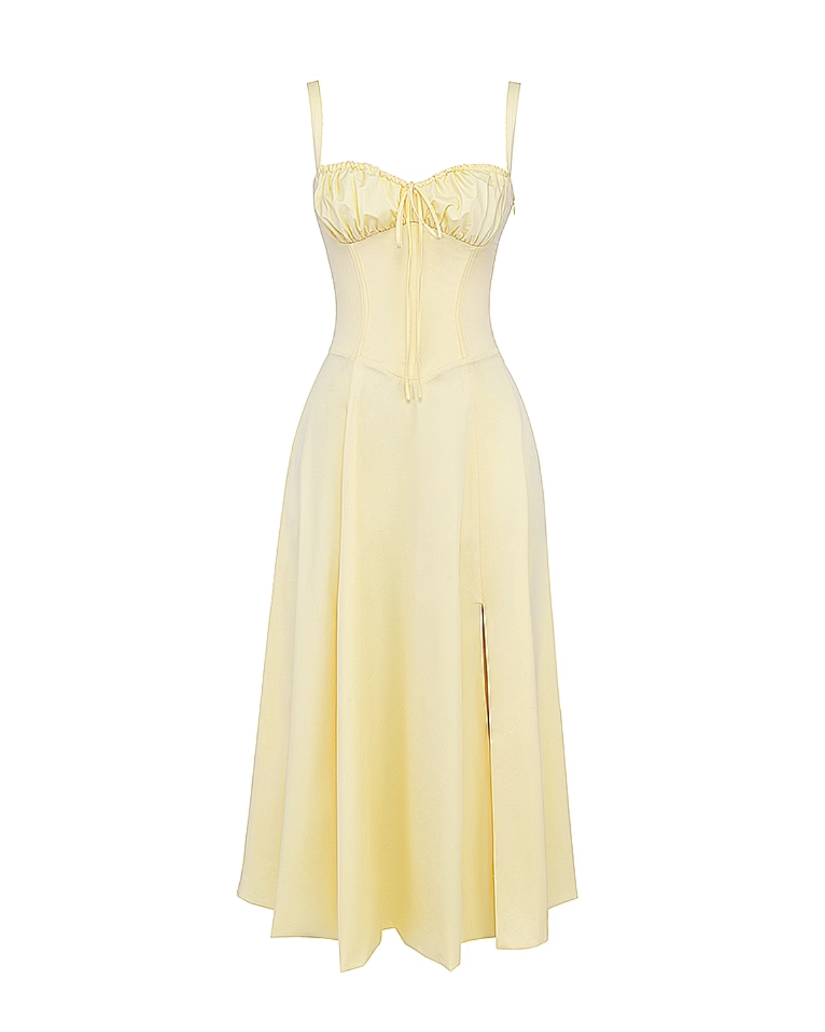 Aurora | Lace-Up Corset Side Split Midi Dress oaklynwear