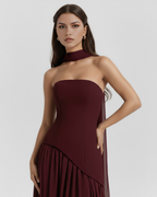 Serena | Lace-Up Corset Chiffon Maxi Dress oaklynwear