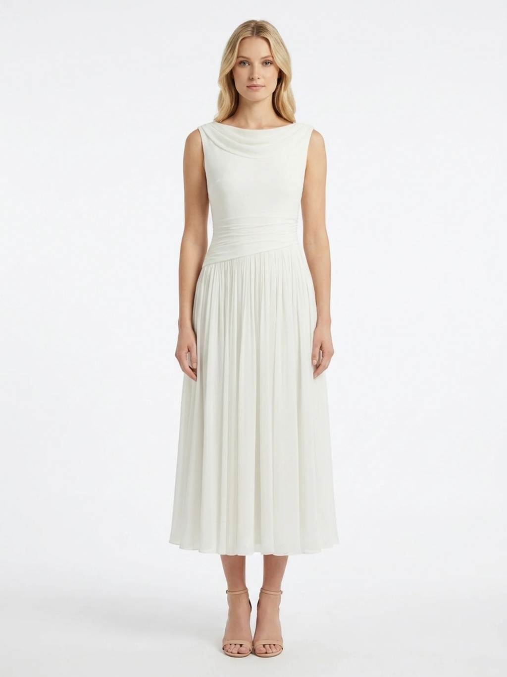 Isabelle | Women's Pleated Midi Dress oaklynwear