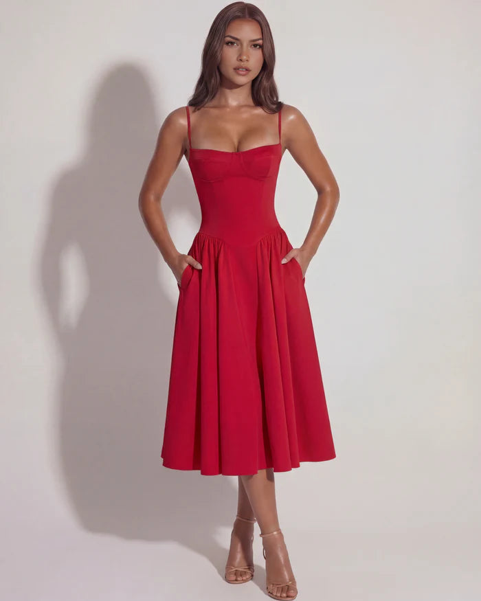 Francesca | Sweetheart Corset Midi Dress oaklynwear