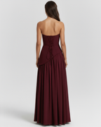 Serena | Lace-Up Corset Chiffon Maxi Dress oaklynwear