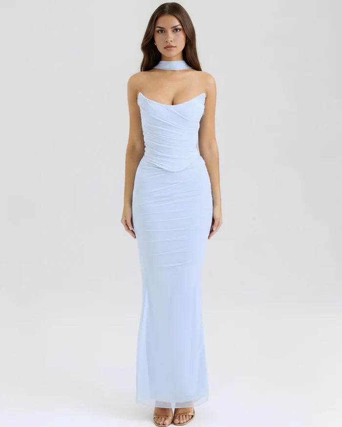 Odessa | Mesh Corset Maxi Skirt Three-Piece Set oaklynwear