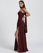 Serena | Lace-Up Corset Chiffon Maxi Dress oaklynwear