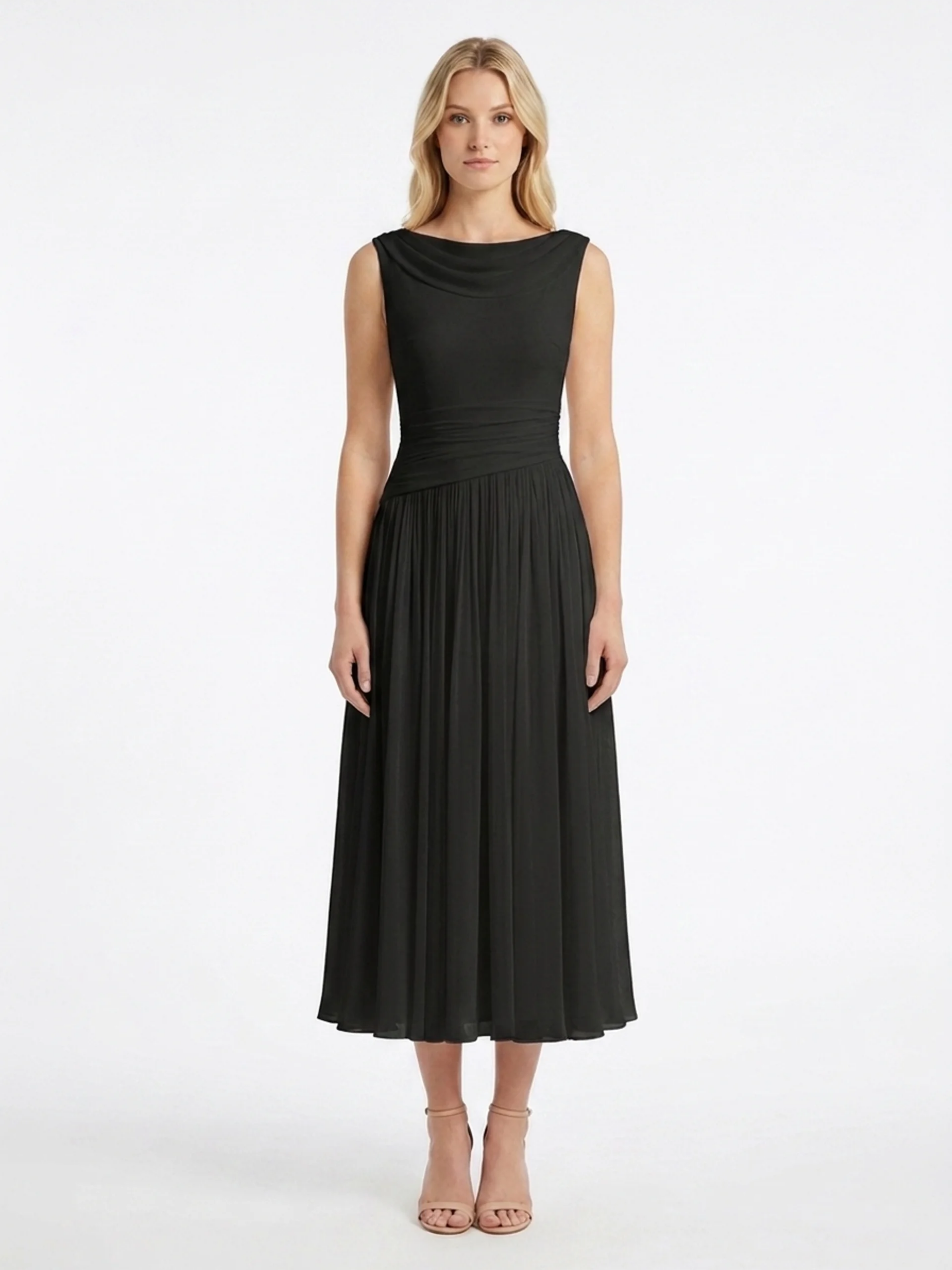 Isabelle | Women's Pleated Midi Dress oaklynwear