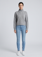 Zoey | Cable Knit Turtleneck Sweater with Ribbed Trim, Cozy Winter Pullover oaklynwear