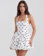 Giulia | Polka Dot Halter Puffball Mini Dress oaklynwear