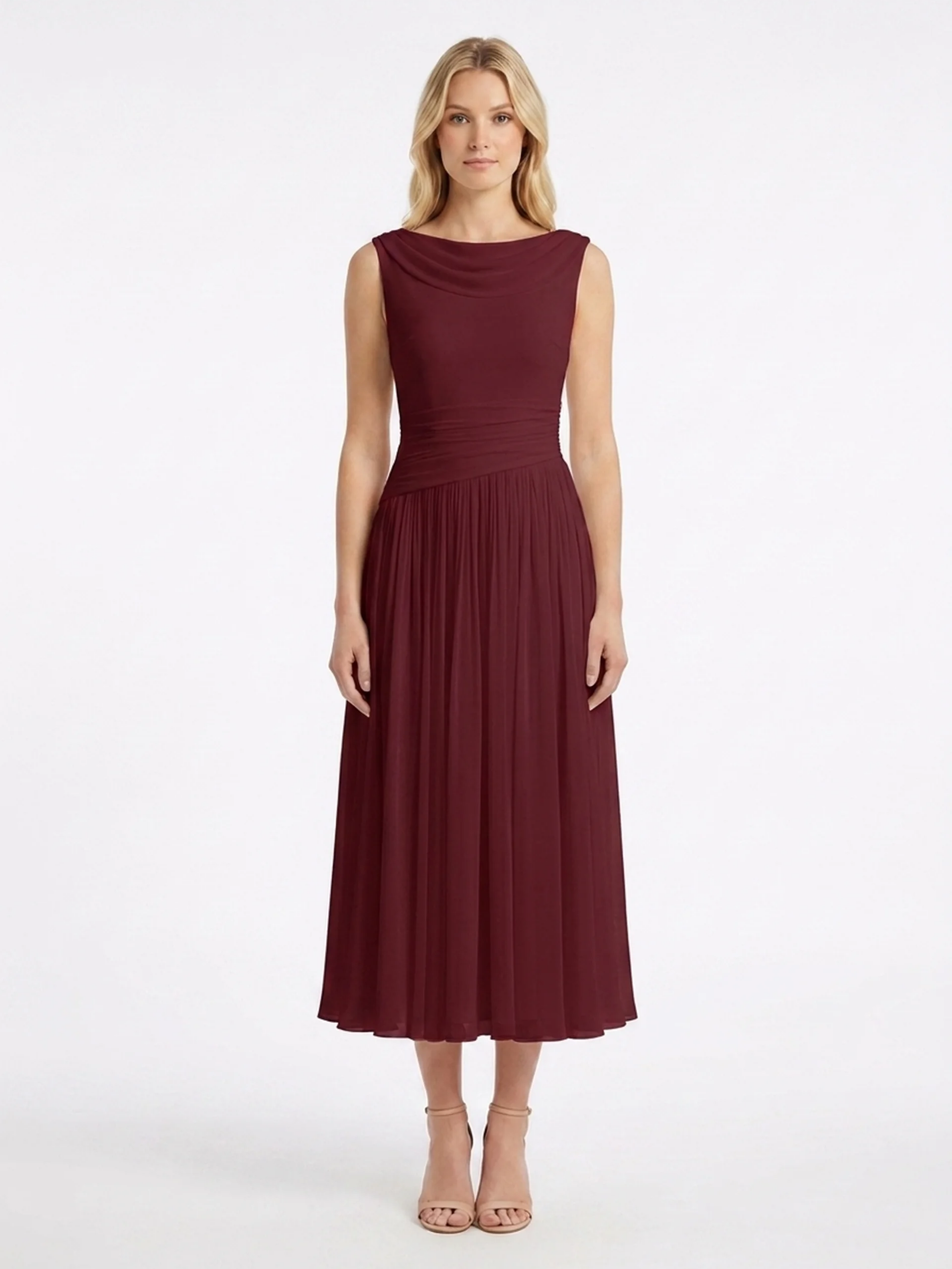 Isabelle | Women's Pleated Midi Dress oaklynwear