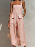 Rosie | Wide-Leg Linen Cropped Jumpsuit oaklynwear