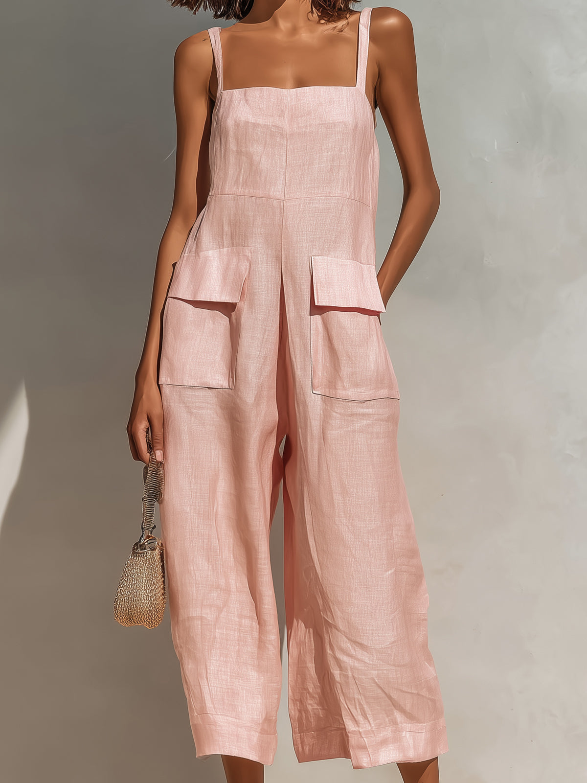 Rosie | Wide-Leg Linen Cropped Jumpsuit oaklynwear
