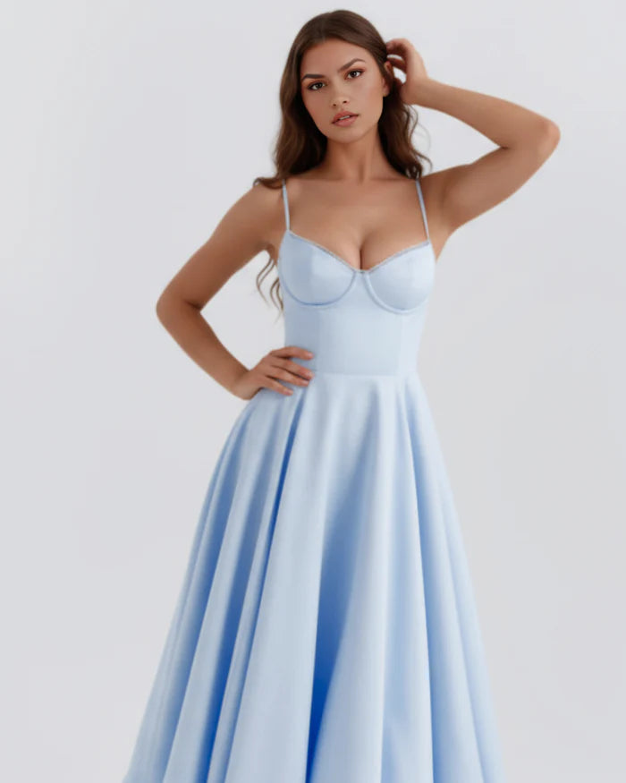 Clarisse | Tulle Sweetheart Corset Midi Dress oaklynwear