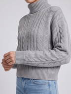 Zoey | Cable Knit Turtleneck Sweater with Ribbed Trim, Cozy Winter Pullover oaklynwear