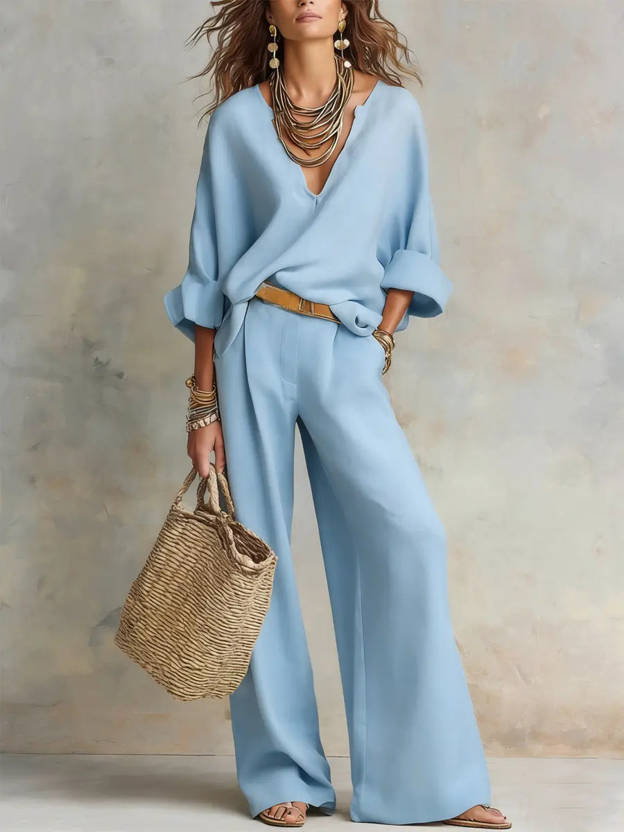 Isla™ | Women's Loose Linen Set – Two-Piece Resort Wear Outfit for Summer oaklynwear