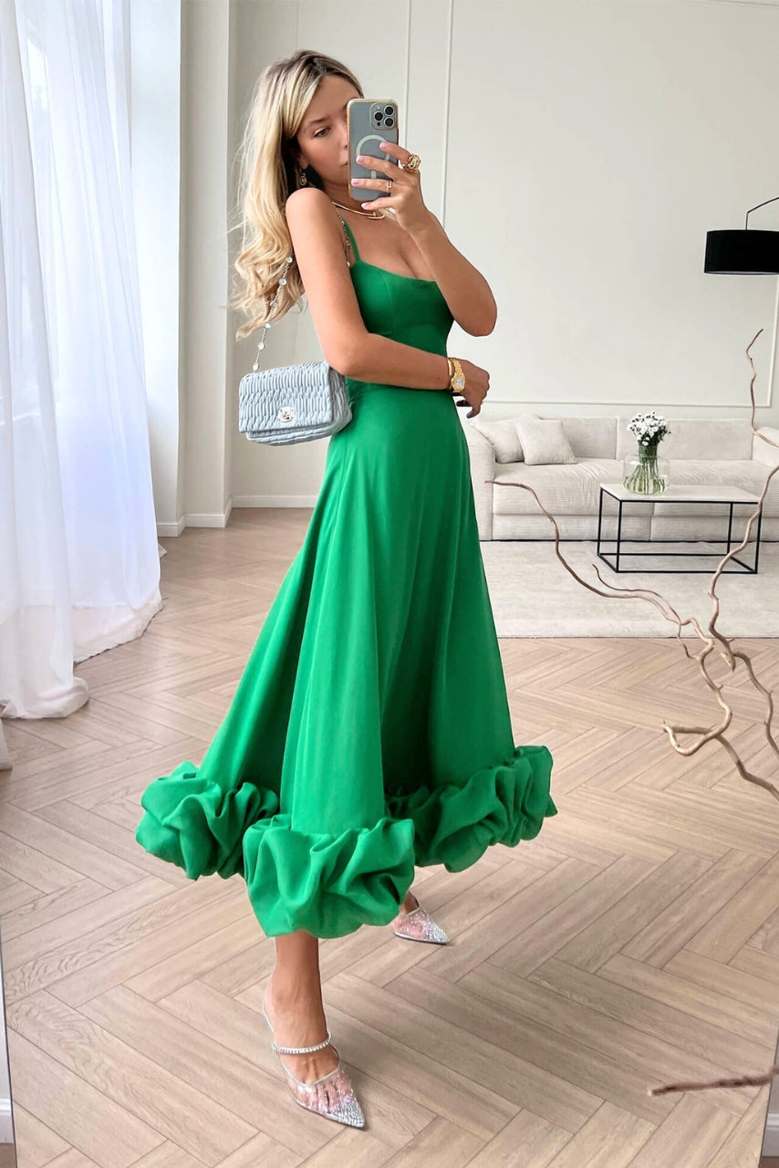 Clarke | Spaghetti Strap Ruffle Hem Maxi Dress oaklynwear