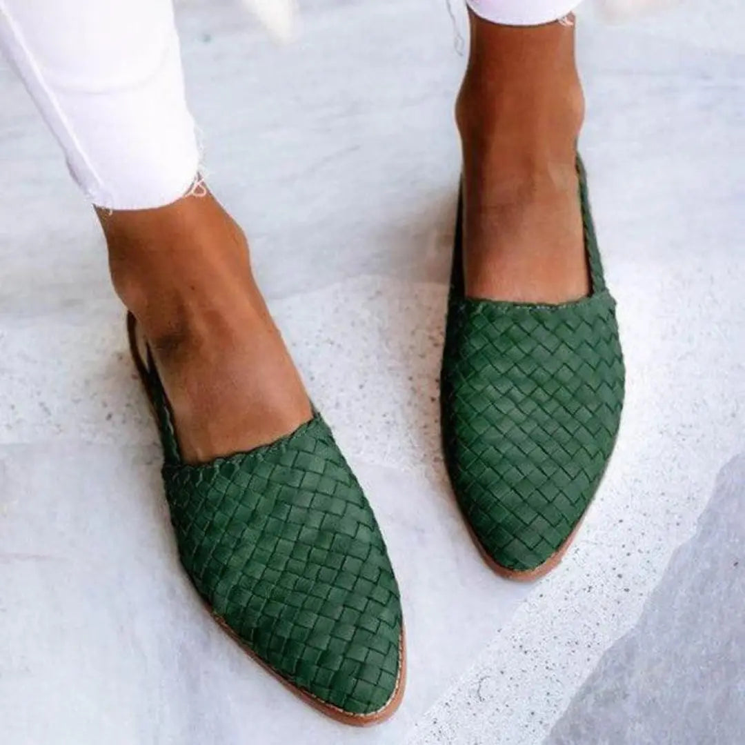 Mire | Elegant Woven Vegan Leather Ballerinas oaklynwear