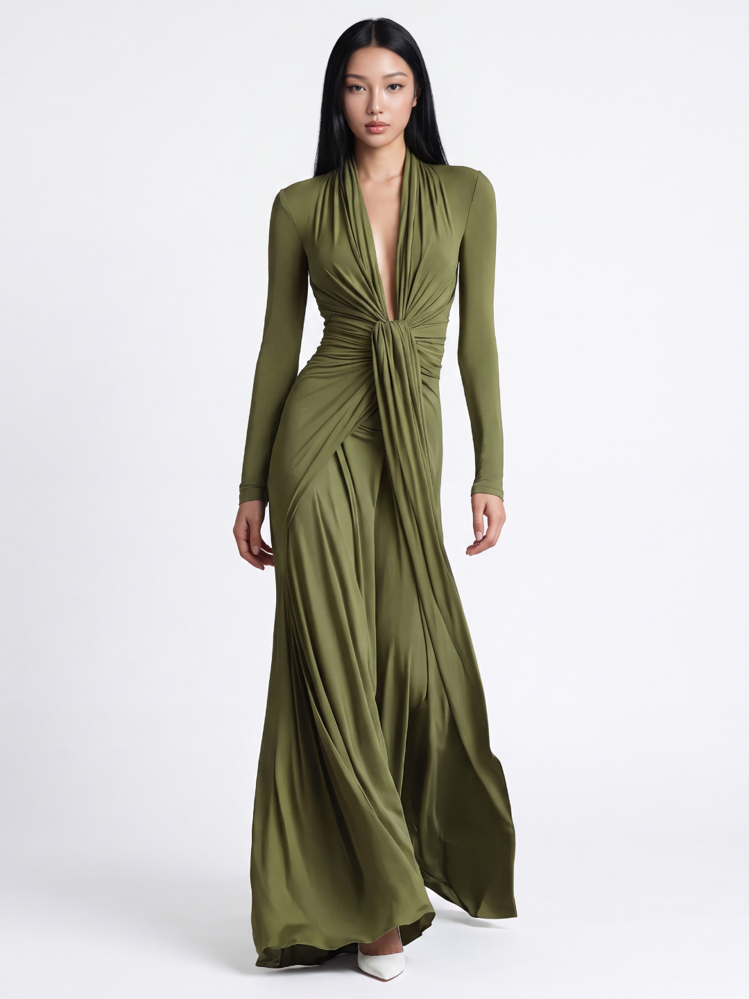 Valentina | Silky Ruched Maxi Dress oaklynwear