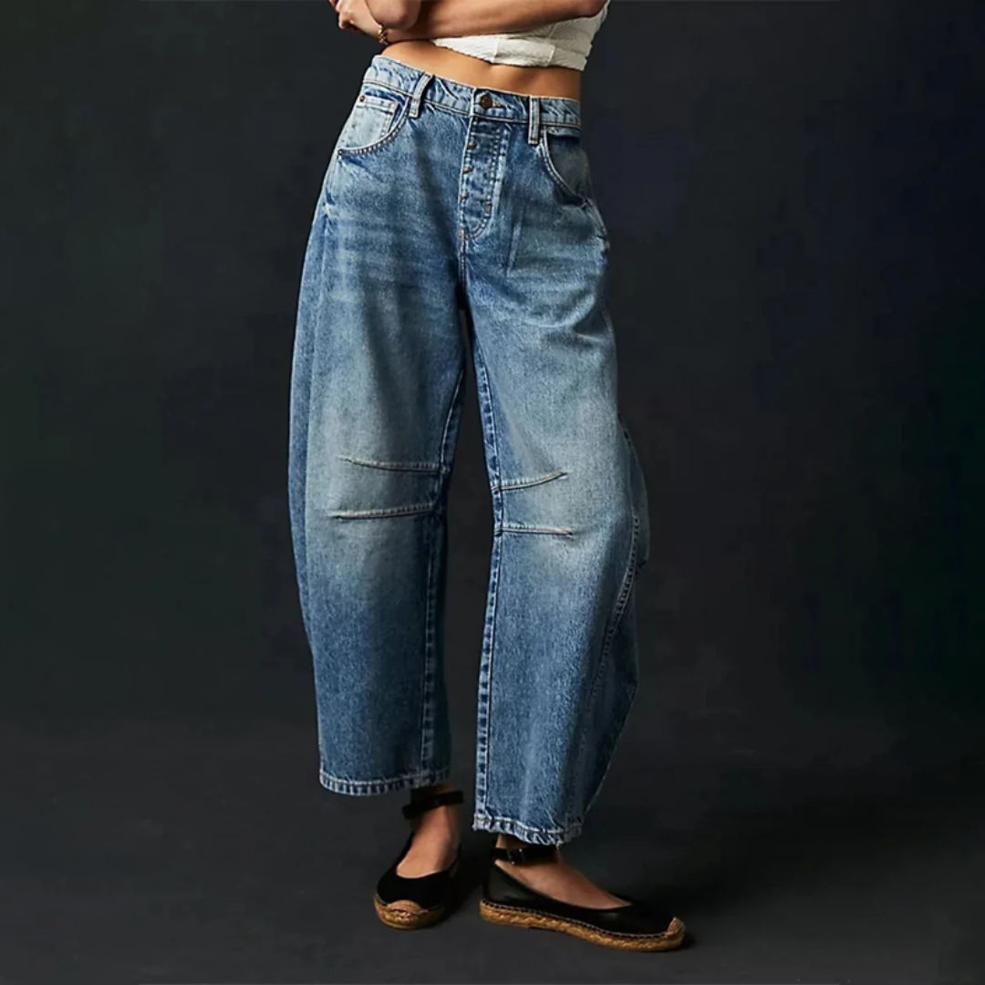 Barrel | Women's High Waist Barrel Leg Jeans Relaxed Fit Denim oaklynwear