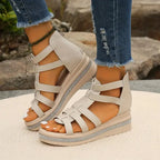 Elle | Comfort Sandals with Rhinestone Decoration oaklynwear
