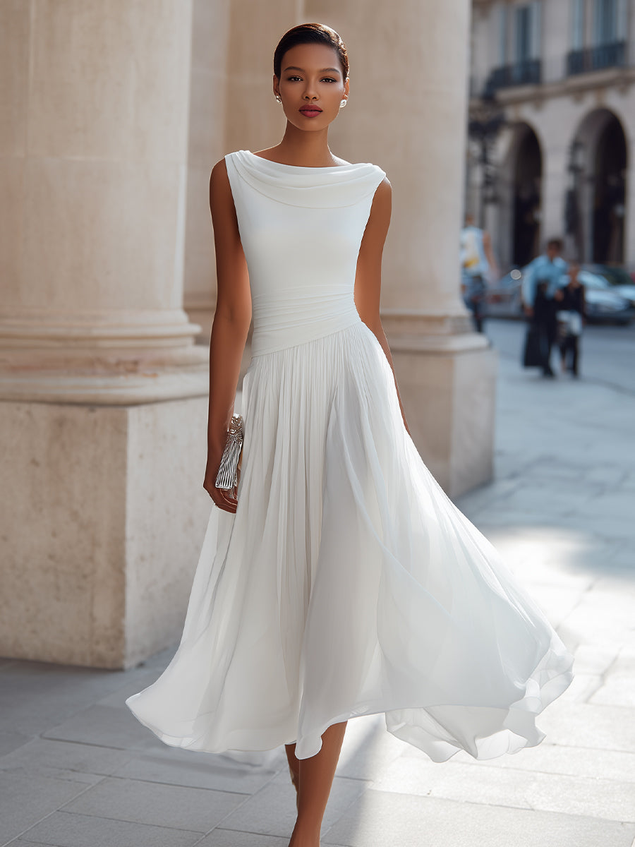 Isabelle | Women's Pleated Midi Dress oaklynwear
