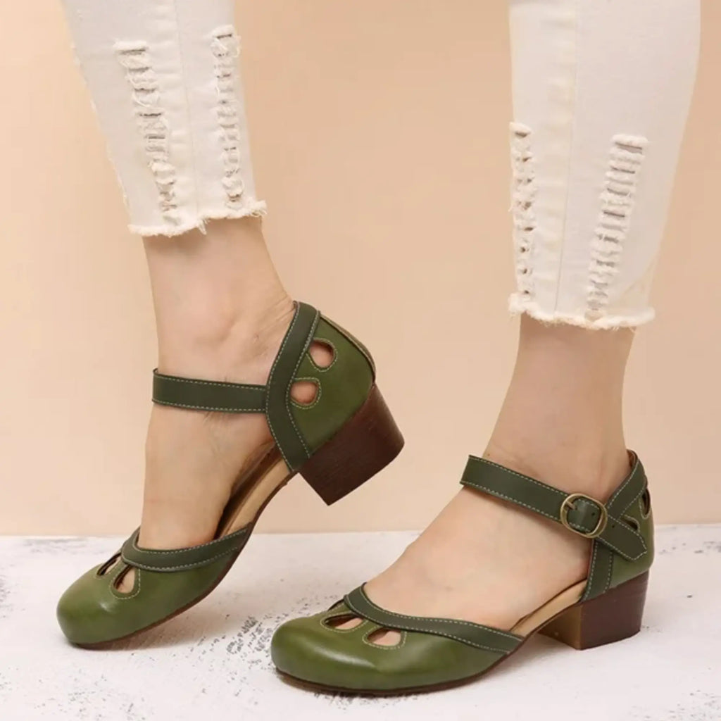 Nora | Comfortable Low-Heeled Sandals oaklynwear