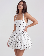 Giulia | Polka Dot Halter Puffball Mini Dress oaklynwear