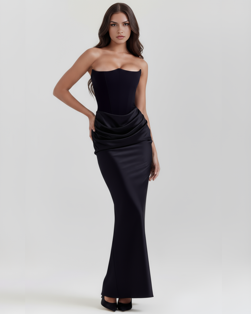 Vivienne | Strapless Corset Maxi Dress oaklynwear