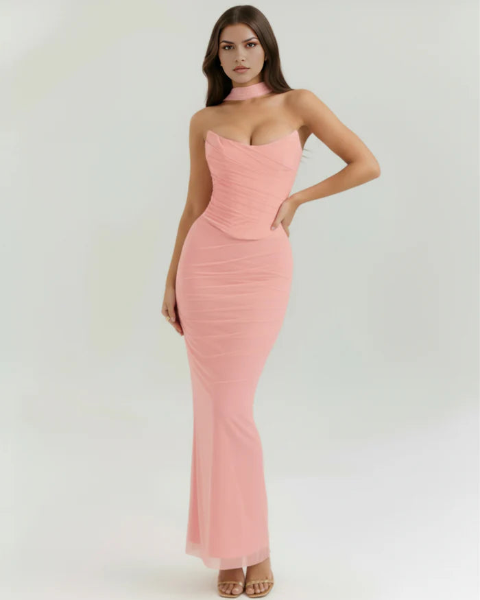 Odessa | Mesh Corset Maxi Skirt Three-Piece Set oaklynwear