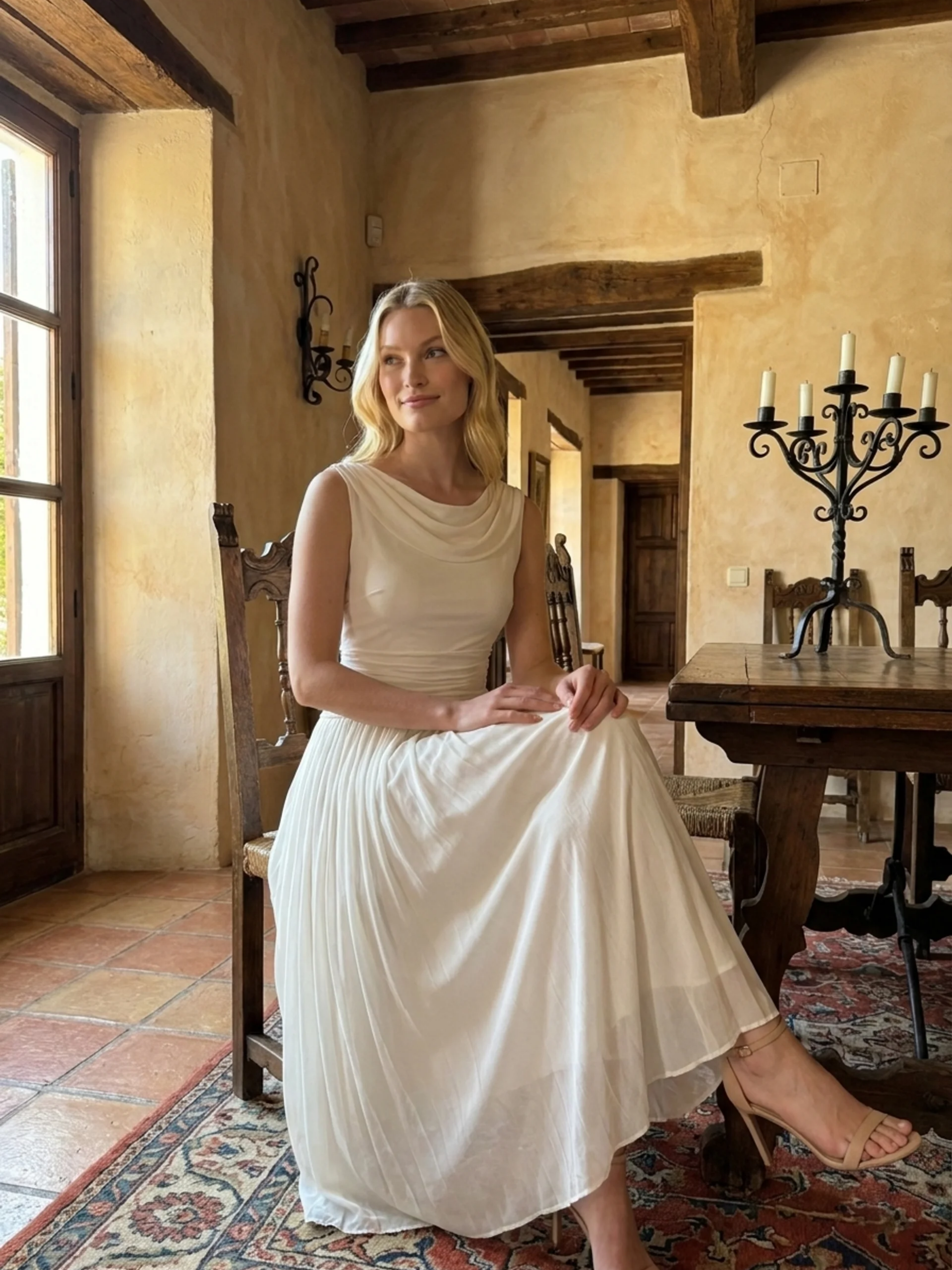 Isabelle | Women's Pleated Midi Dress oaklynwear