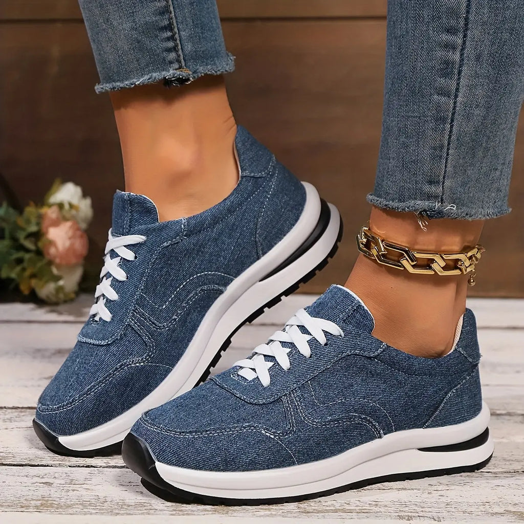 Denim™ | Women's Denim Orthopedic Sneakers – Wide Toe Box & Cushioned Arch Support oaklynwear