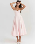 Clarisse | Tulle Sweetheart Corset Midi Dress oaklynwear