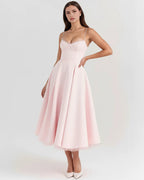 Clarisse | Tulle Sweetheart Corset Midi Dress oaklynwear