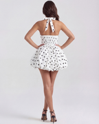 Giulia | Polka Dot Halter Puffball Mini Dress oaklynwear