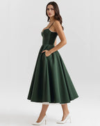 Clarisse | Tulle Sweetheart Corset Midi Dress oaklynwear