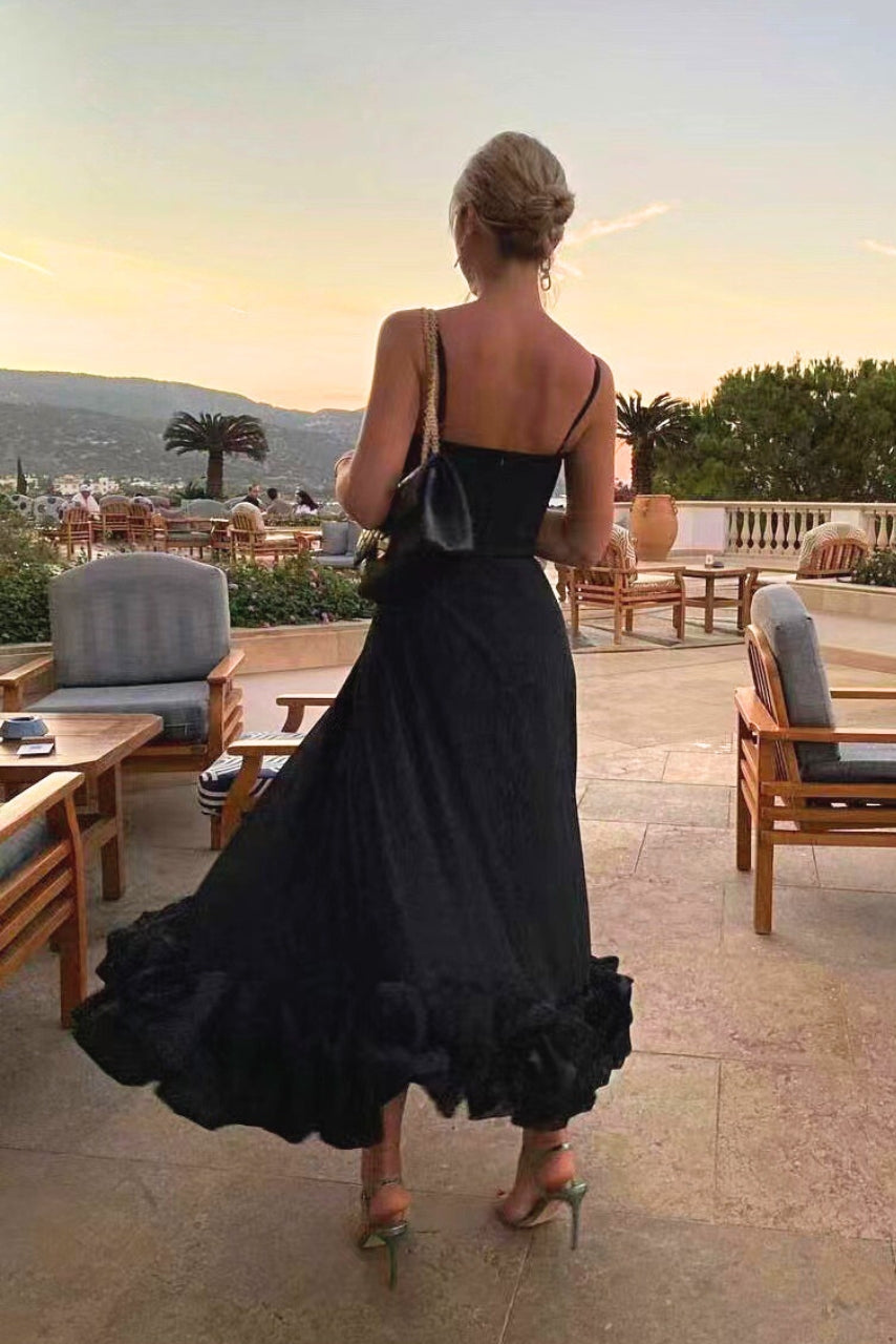 Clarke | Spaghetti Strap Ruffle Hem Maxi Dress oaklynwear
