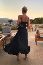 Clarke | Spaghetti Strap Ruffle Hem Maxi Dress oaklynwear