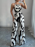 Paloma | Abstract Print Wide-Leg Jumpsuit oaklynwear