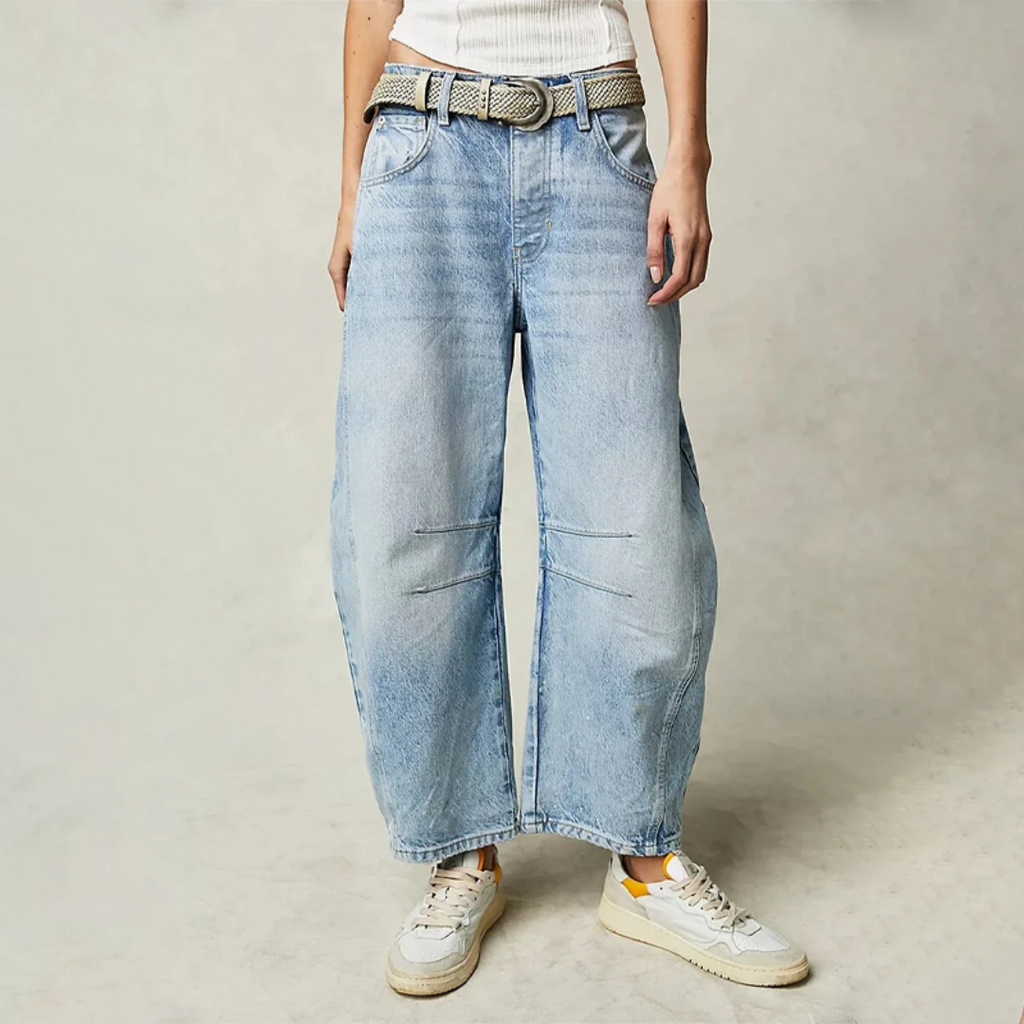 Barrel | Women's High Waist Barrel Leg Jeans Relaxed Fit Denim oaklynwear