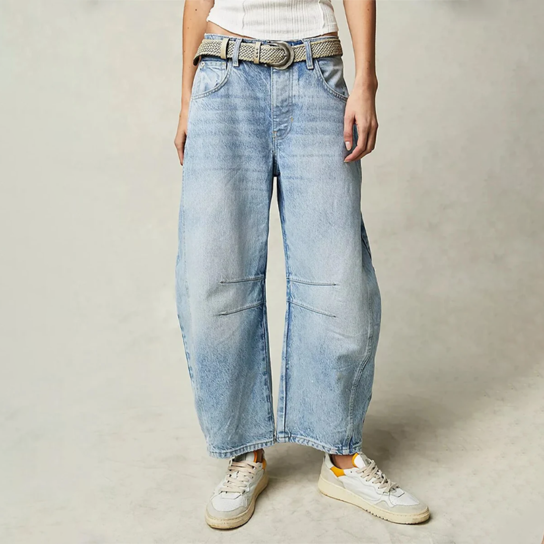 Barrel | Women's High Waist Barrel Leg Jeans Relaxed Fit Denim oaklynwear