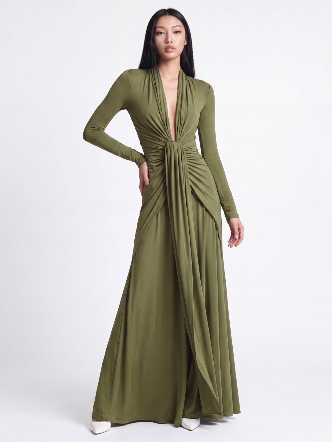 Valentina | Silky Ruched Maxi Dress oaklynwear