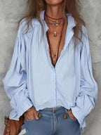 Cotton Ruffle Cuffs Blouse oaklynwear