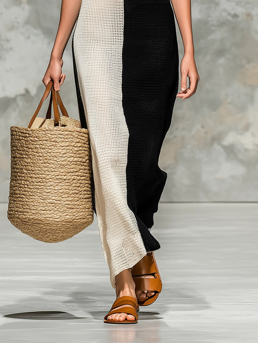 Nora | Women's Minimalist Knitted Boat Neck Short-Sleeved Maxi Dress oaklynwear